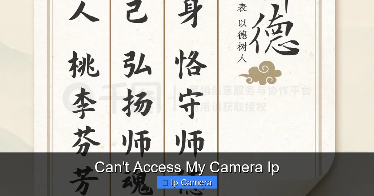 Can't Access My Camera Ip