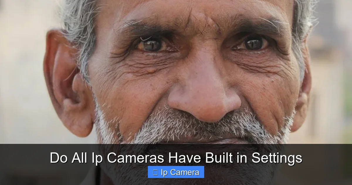 Do All Ip Cameras Have Built in Settings