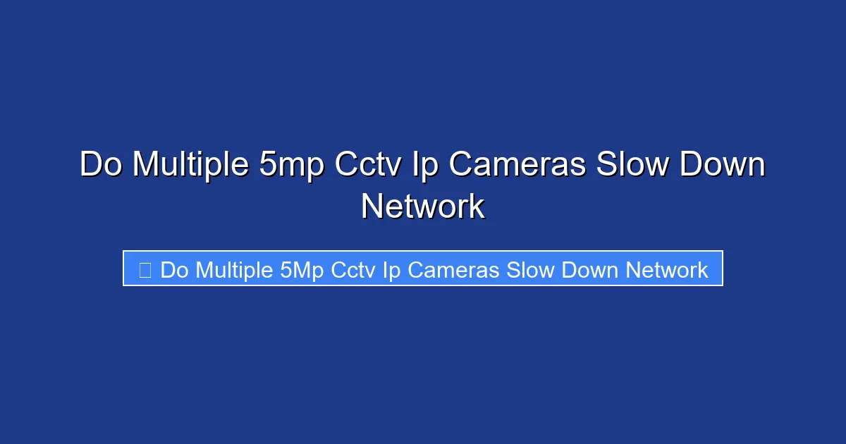 Do Multiple 5mp Cctv Ip Cameras Slow Down Network