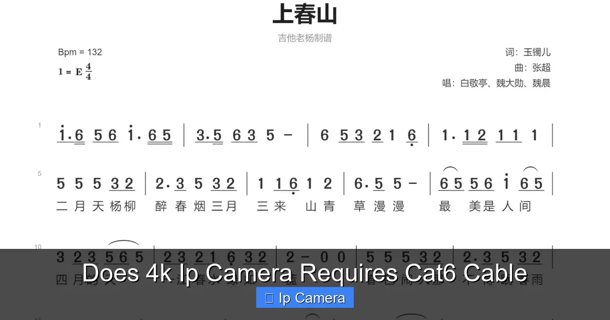 Does 4k Ip Camera Requires Cat6 Cable