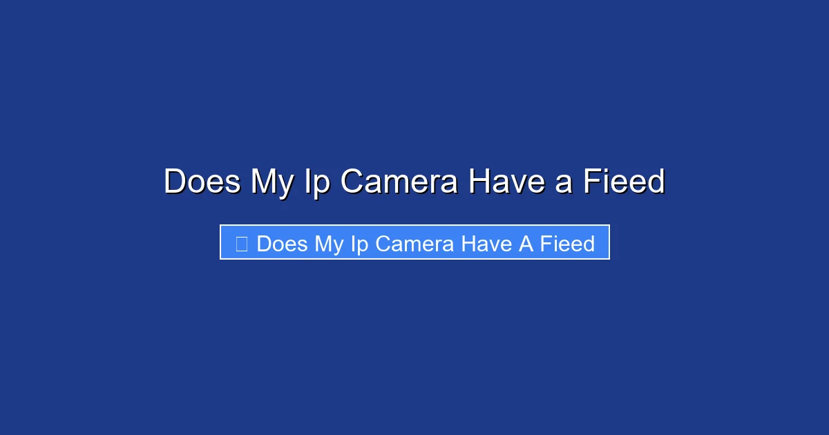 Does My Ip Camera Have a Fieed