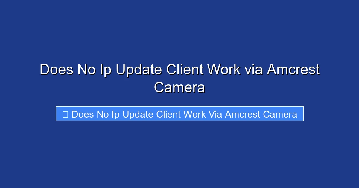 Does No Ip Update Client Work via Amcrest Camera