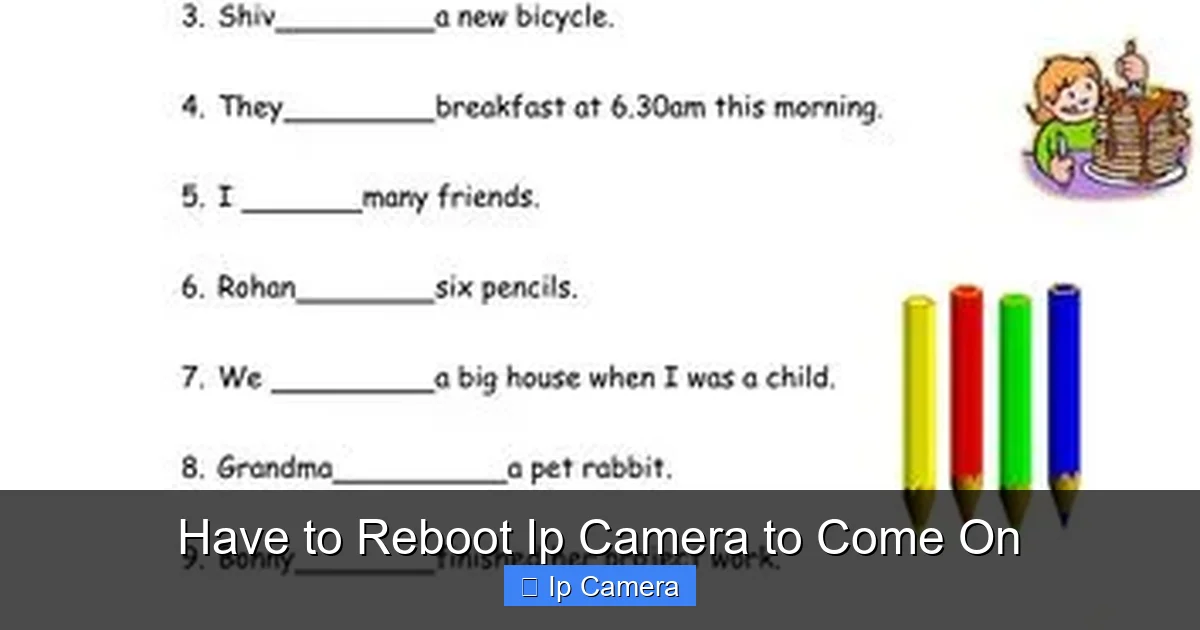 Have to Reboot Ip Camera to Come On