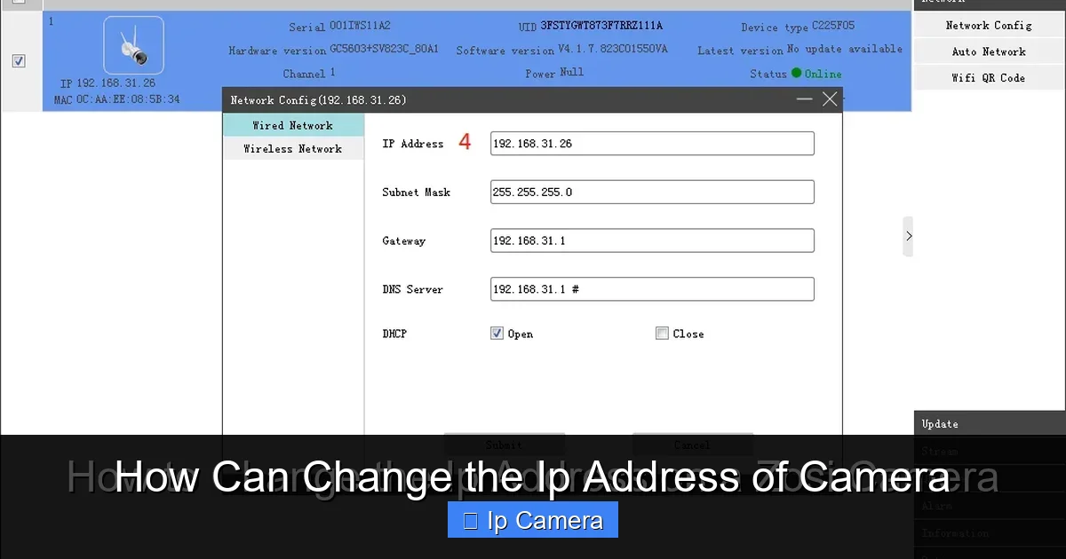 How Can Change the Ip Address of Camera
