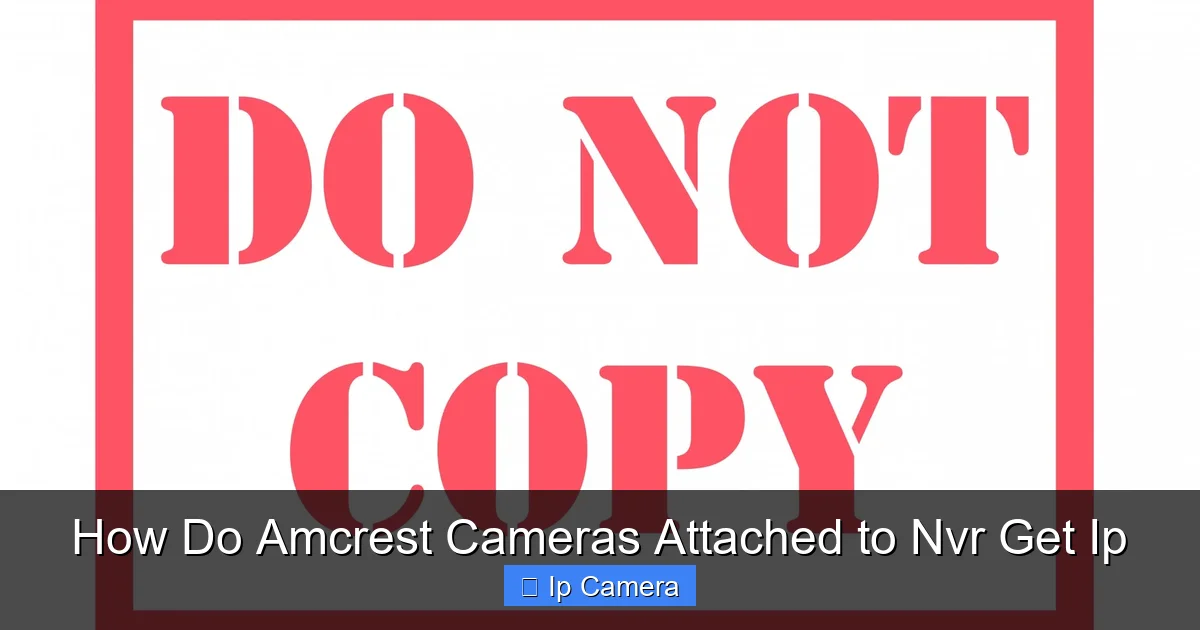 How Do Amcrest Cameras Attached to Nvr Get Ip