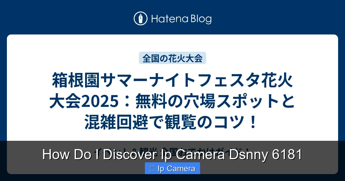 How Do I Discover Ip Camera Dsnny 6181