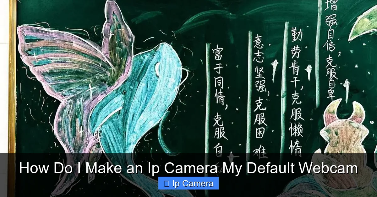 How Do I Make an Ip Camera My Default Webcam