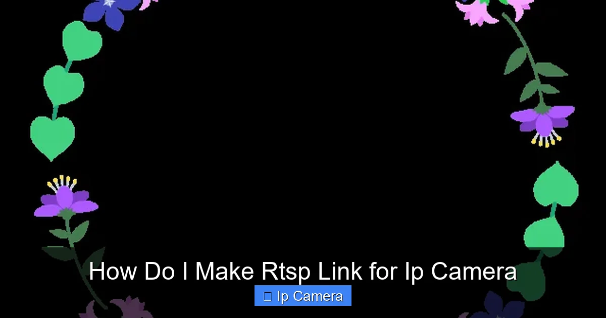 How Do I Make Rtsp Link for Ip Camera