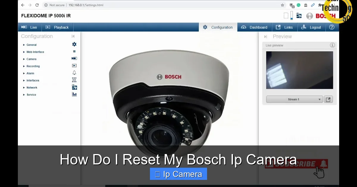 How Do I Reset My Bosch Ip Camera