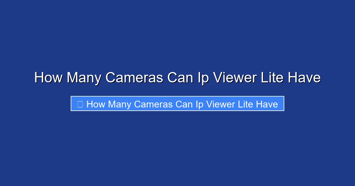 How Many Cameras Can Ip Viewer Lite Have
