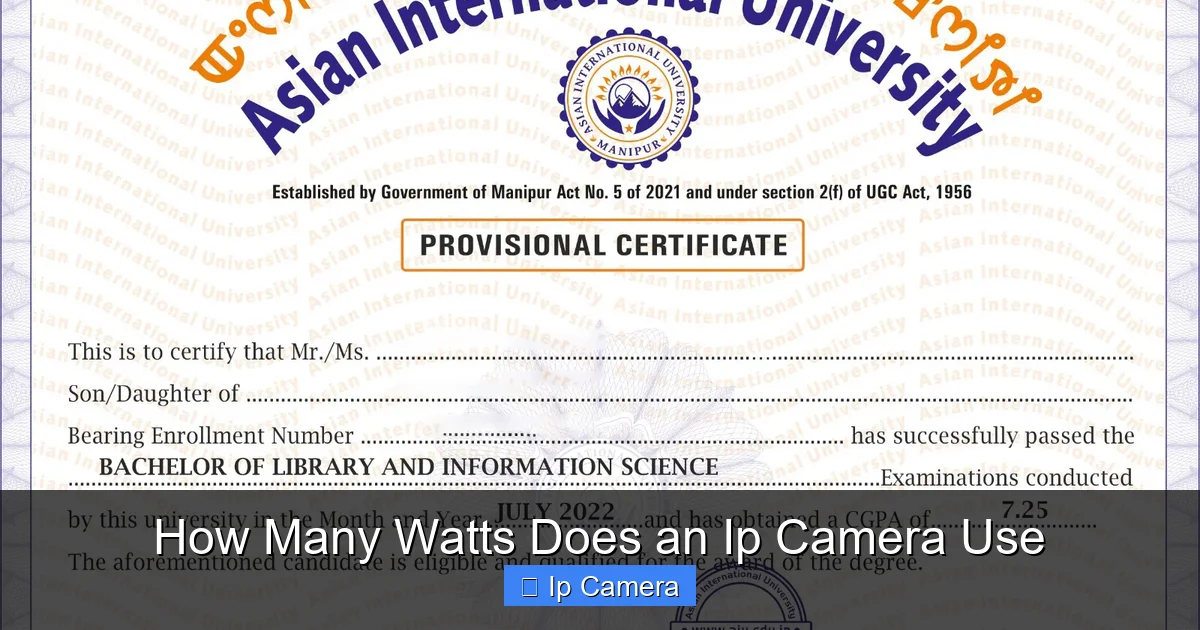 How Many Watts Does an Ip Camera Use
