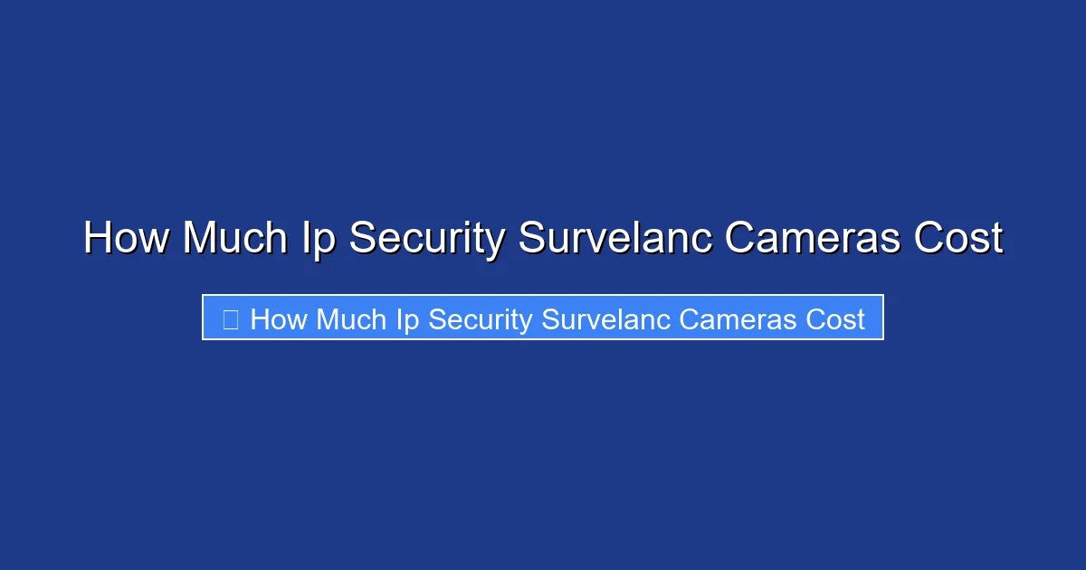 How Much Ip Security Survelanc Cameras Cost
