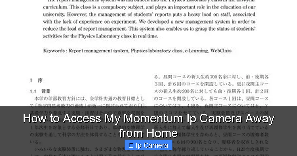 How to Access My Momentum Ip Camera Away from Home