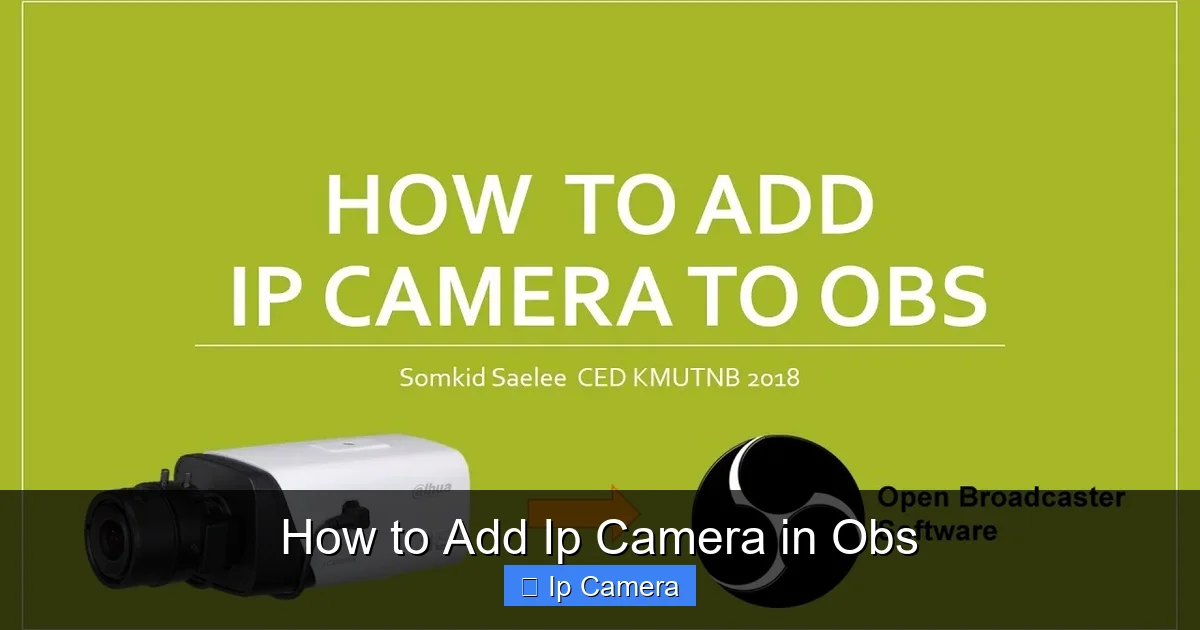 How to Add Ip Camera in Obs