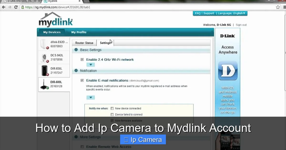 How to Add Ip Camera to Mydlink Account