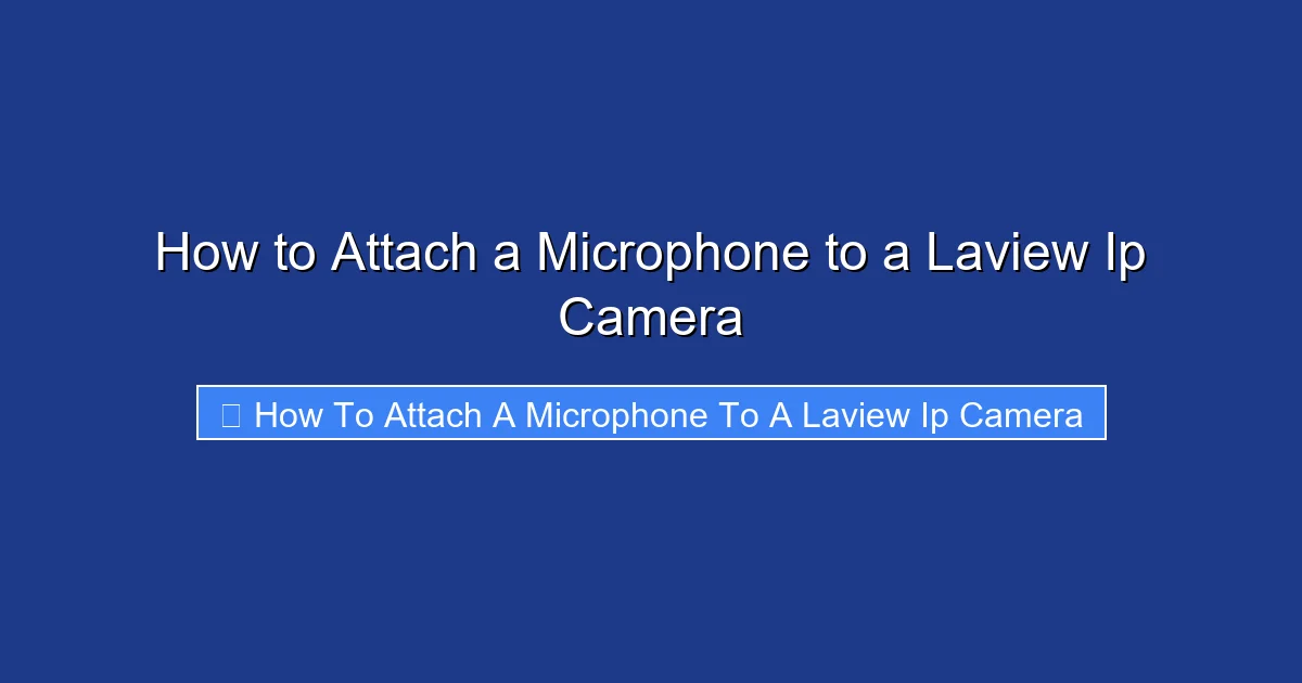How to Attach a Microphone to a Laview Ip Camera