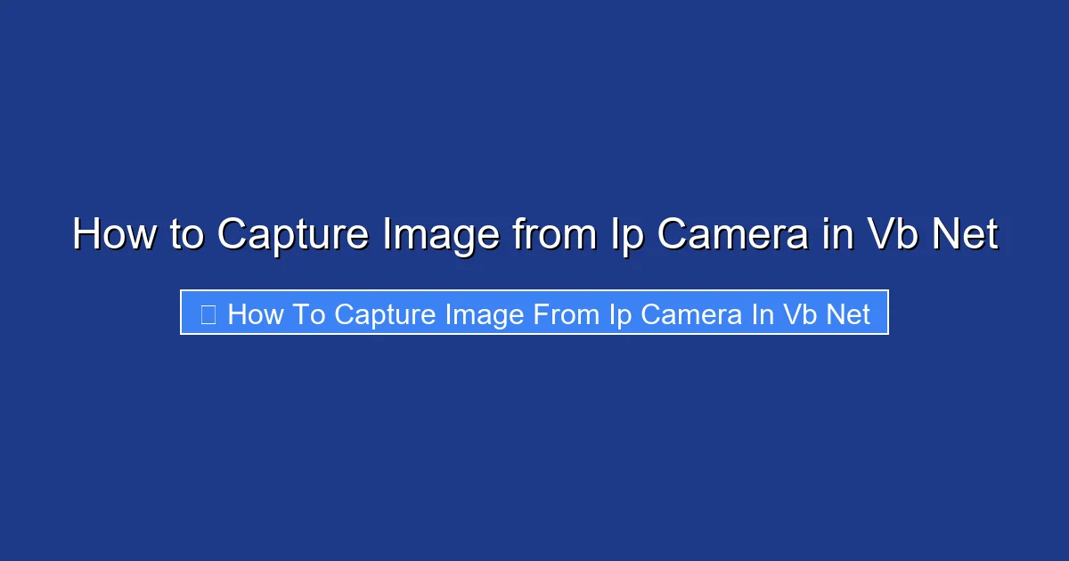 How to Capture Image from Ip Camera in Vb Net
