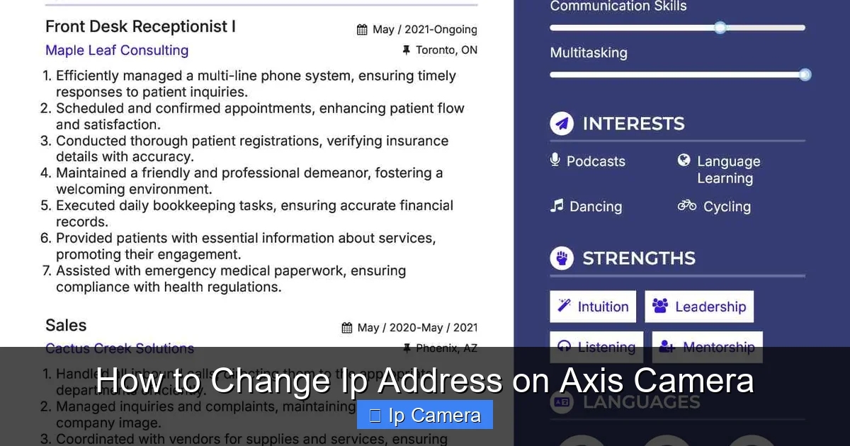 How to Change Ip Address on Axis Camera