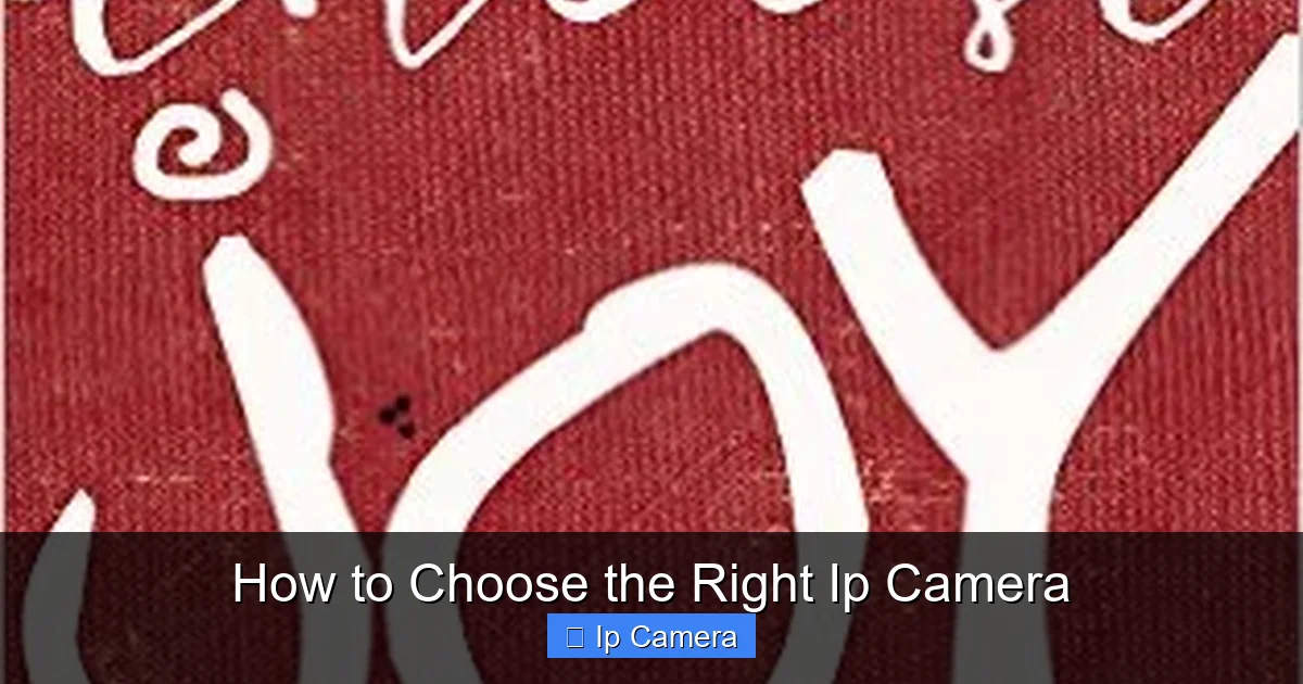 How to Choose the Right Ip Camera