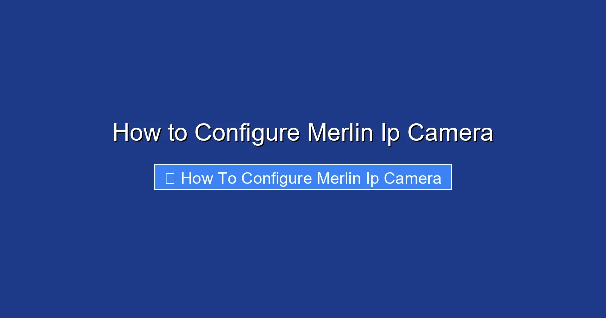 How to Configure Merlin Ip Camera
