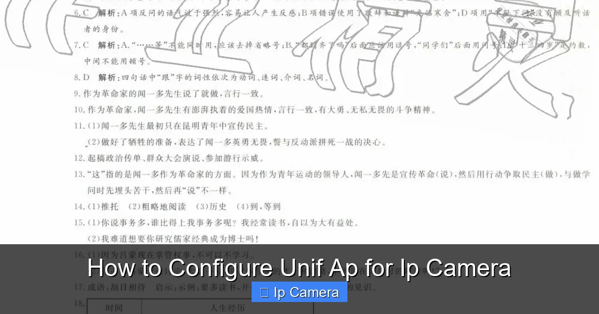 How to Configure Unif Ap for Ip Camera