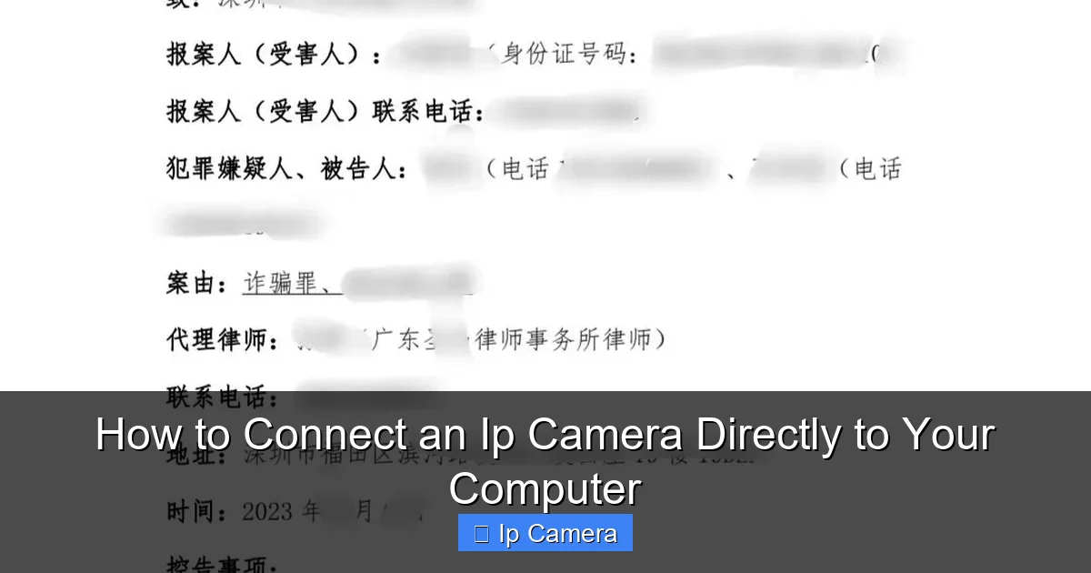 How to Connect an Ip Camera Directly to Your Computer