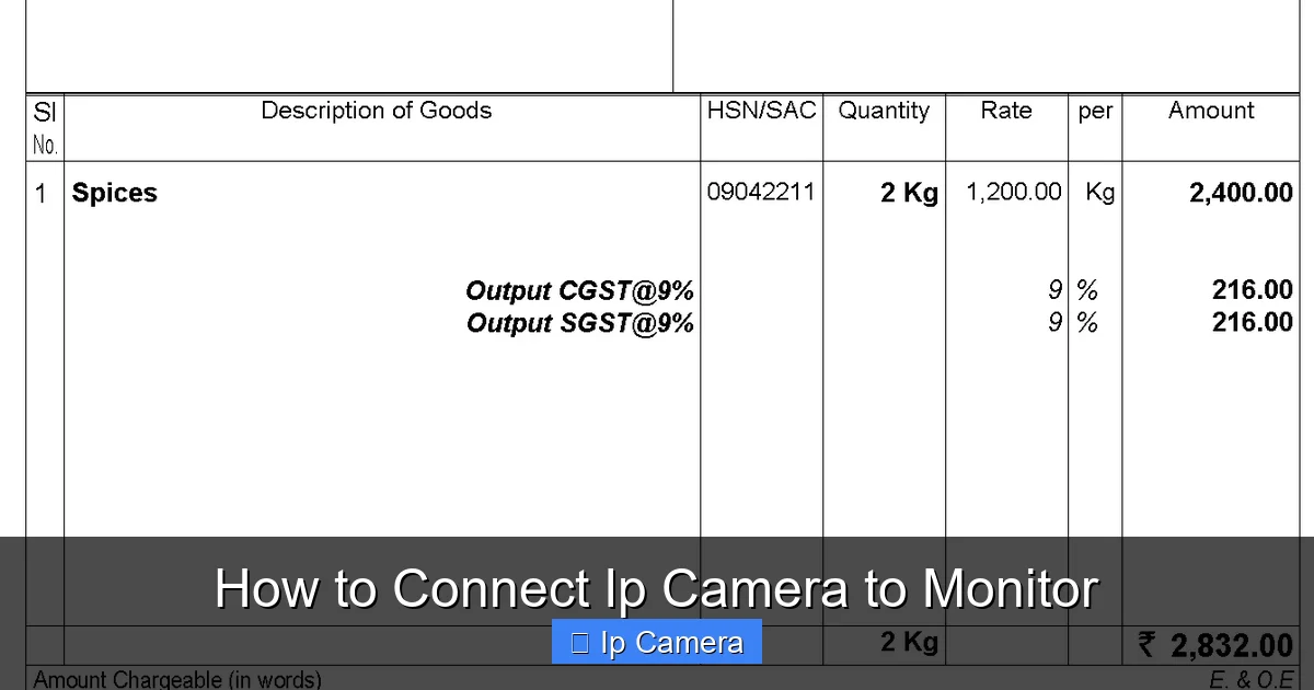 How to Connect Ip Camera to Monitor