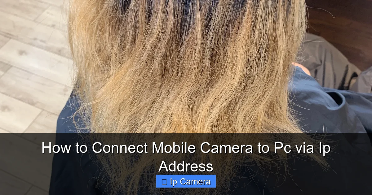 How to Connect Mobile Camera to Pc via Ip Address