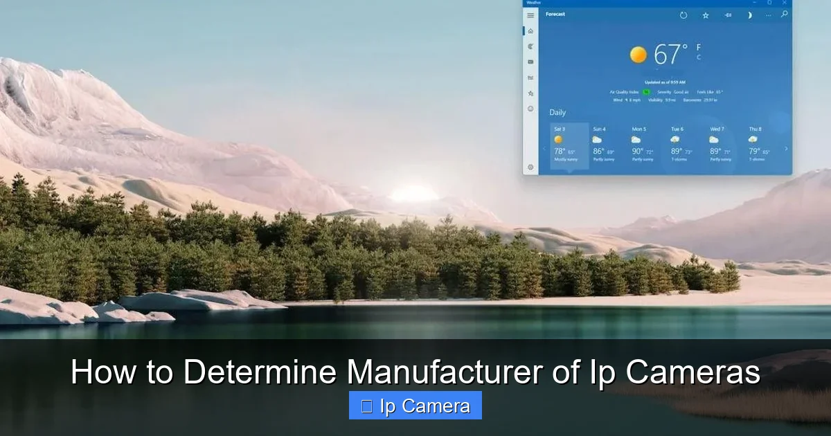 How to Determine Manufacturer of Ip Cameras