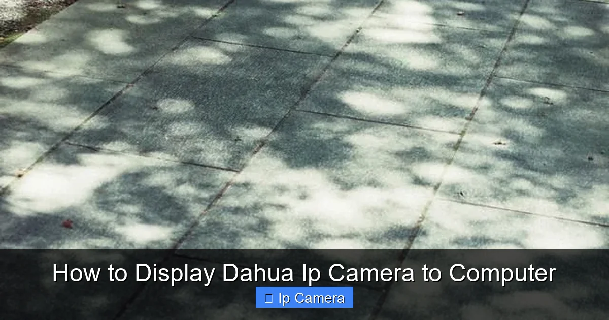 How to Display Dahua Ip Camera to Computer