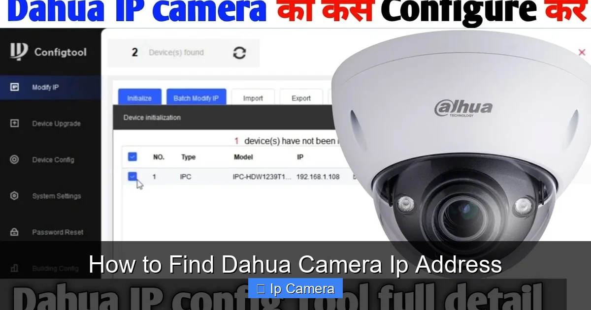 How to Find Dahua Camera Ip Address