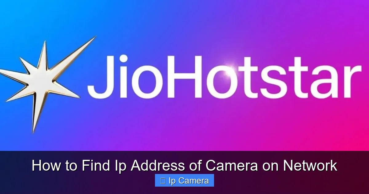 How to Find Ip Address of Camera on Network