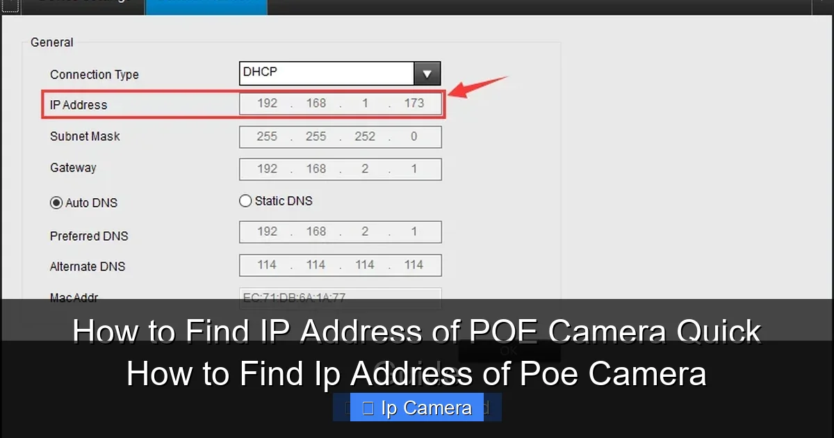 How to Find Ip Address of Poe Camera