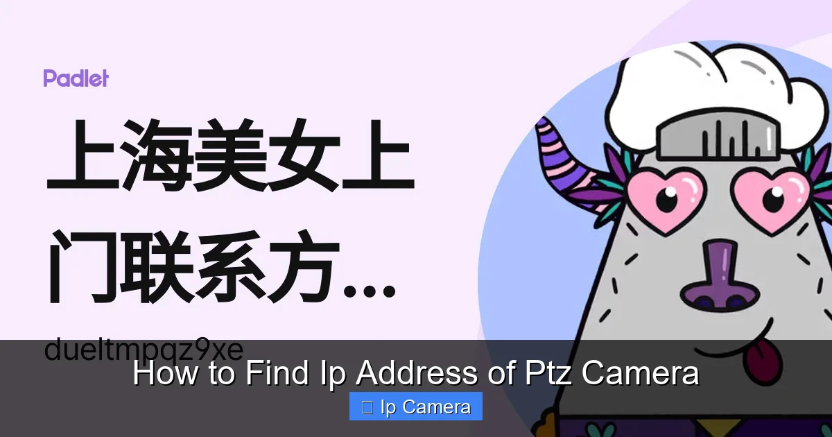 How to Find Ip Address of Ptz Camera