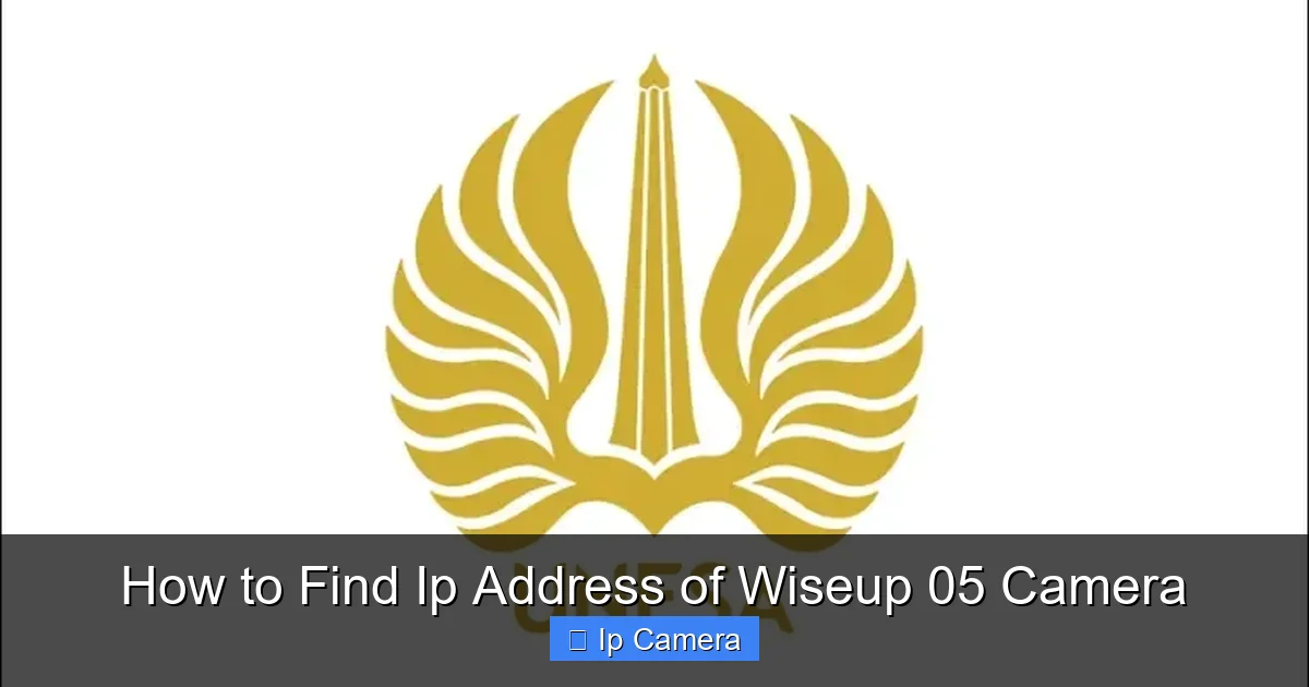 How to Find Ip Address of Wiseup 05 Camera