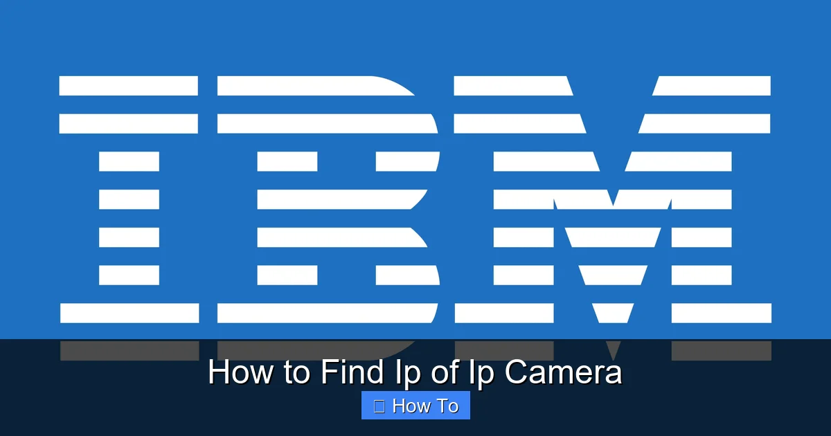 How to Find Ip of Ip Camera