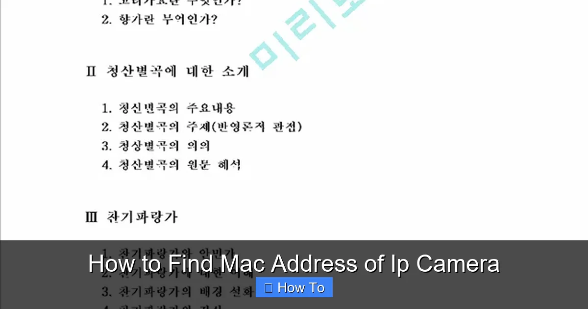 How to Find Mac Address of Ip Camera