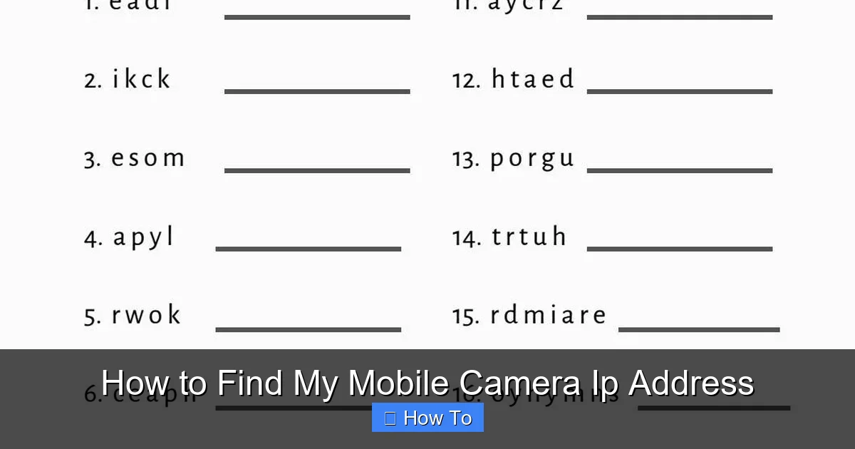 How to Find My Mobile Camera Ip Address