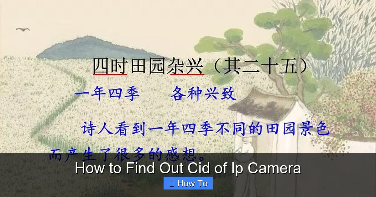 How to Find Out Cid of Ip Camera