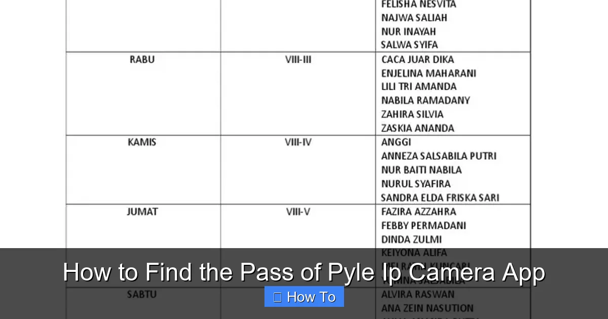 How to Find the Pass of Pyle Ip Camera App