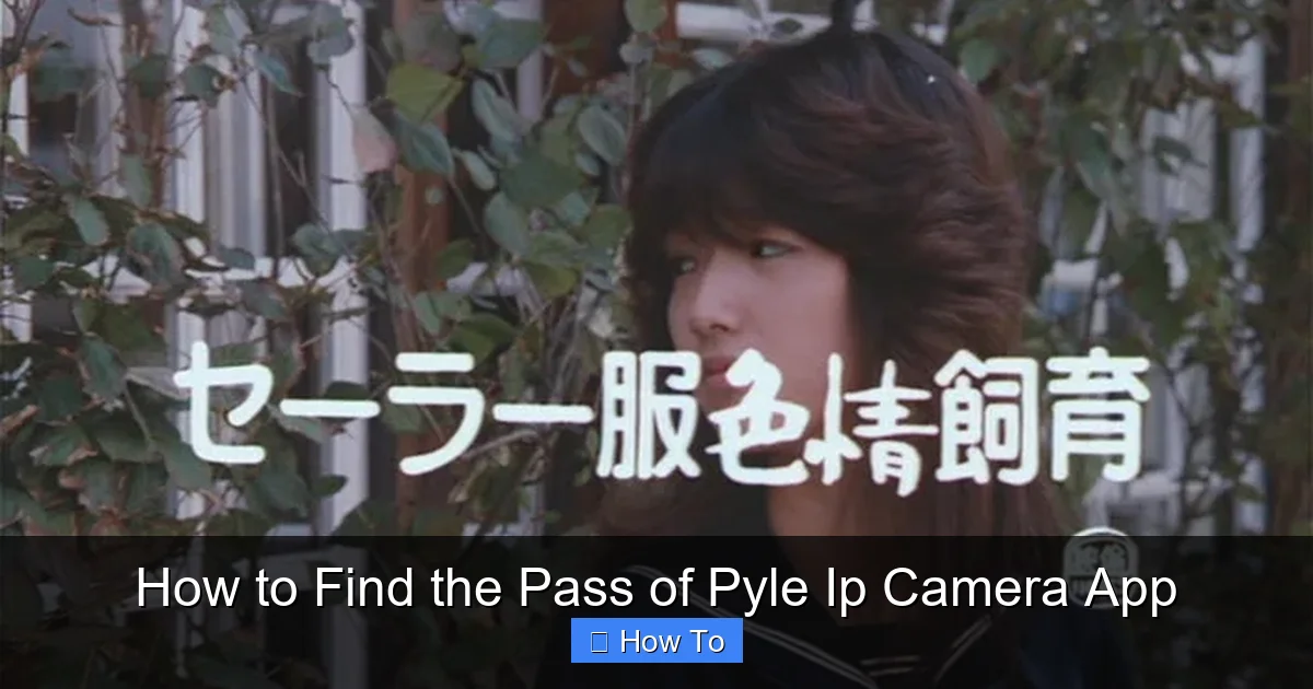 How to Find the Pass of Pyle Ip Camera App