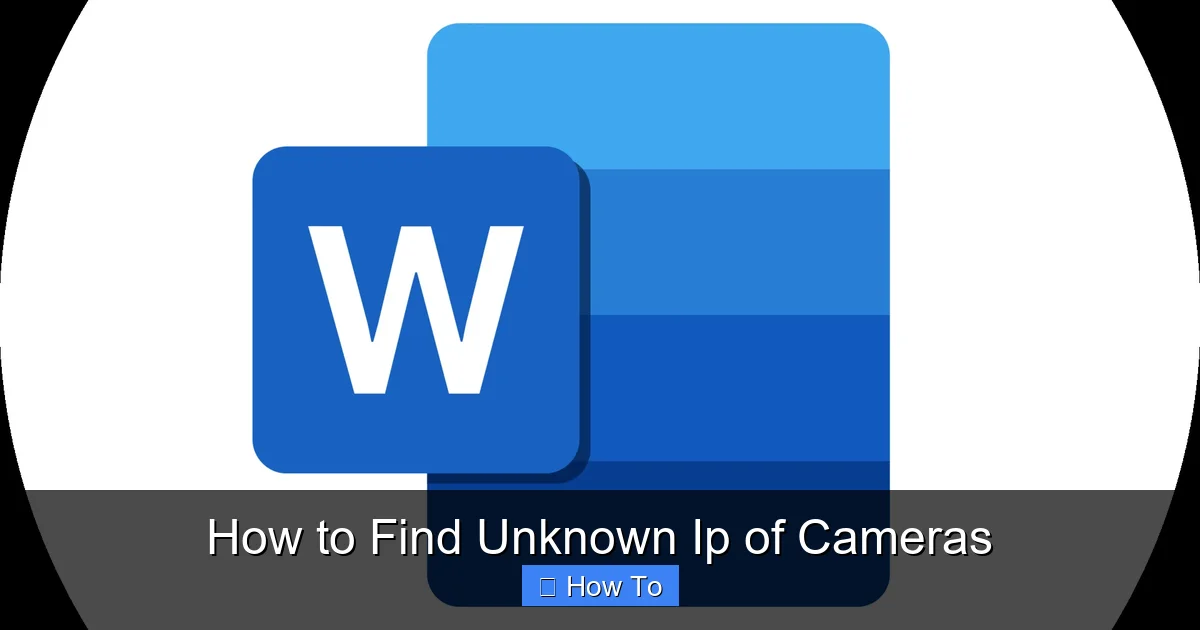 How to Find Unknown Ip of Cameras