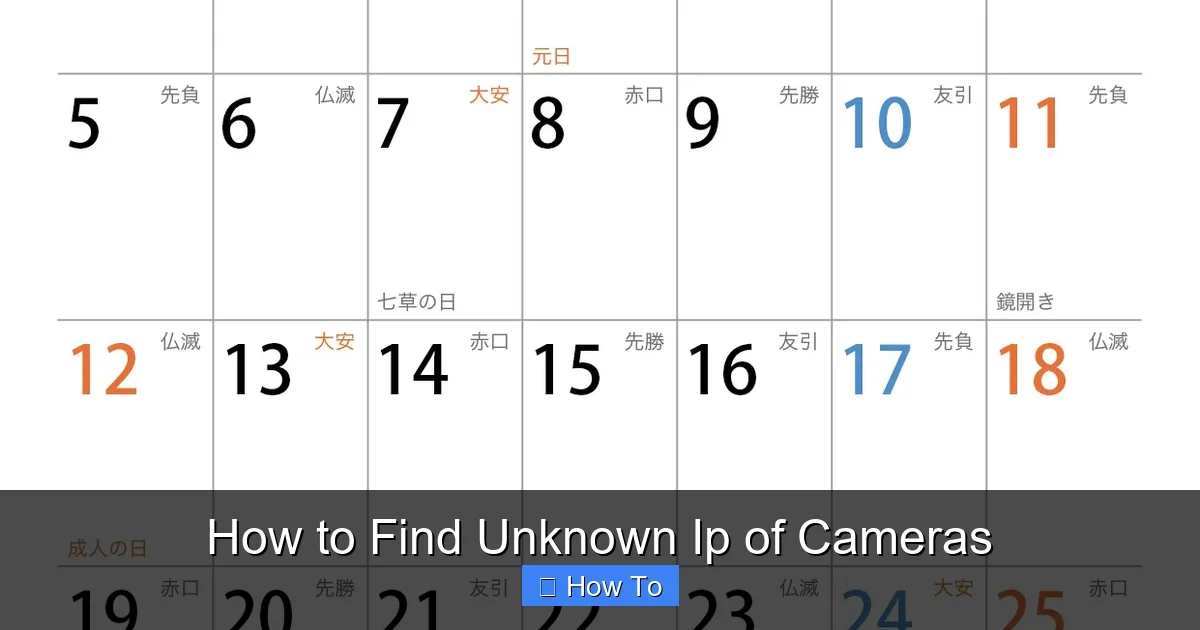 How to Find Unknown Ip of Cameras