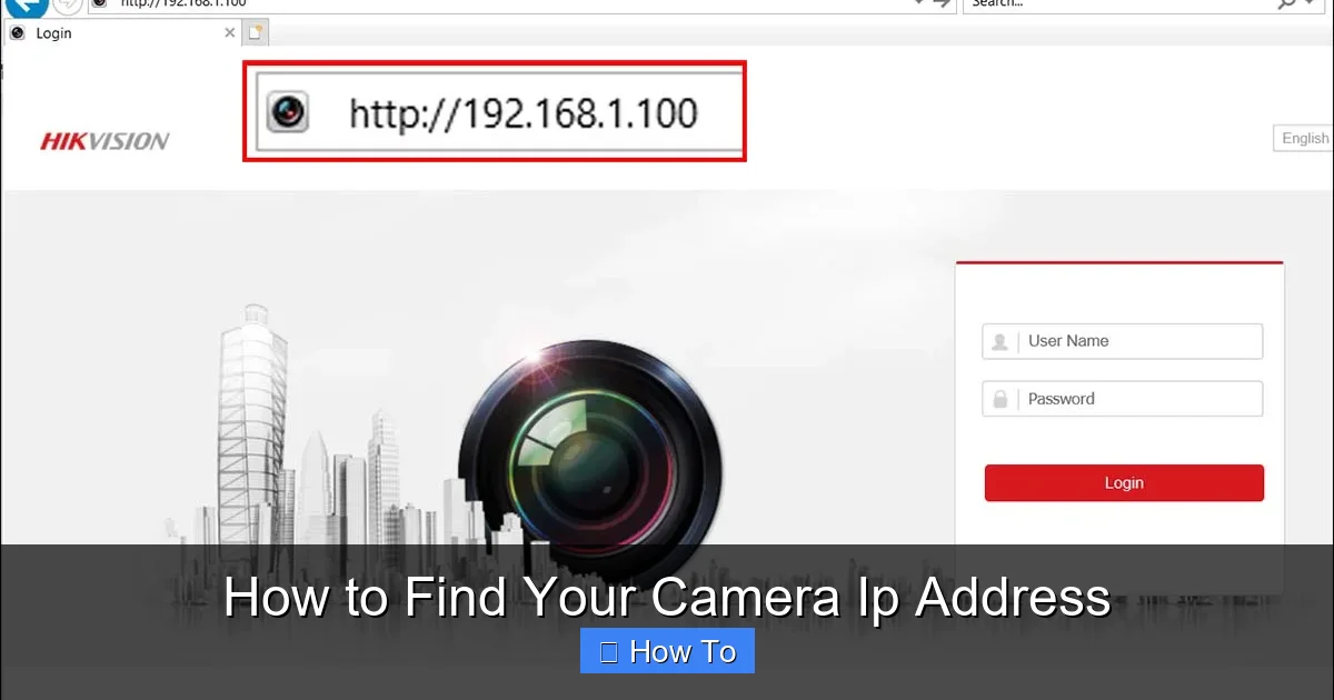 How to Find Your Camera Ip Address