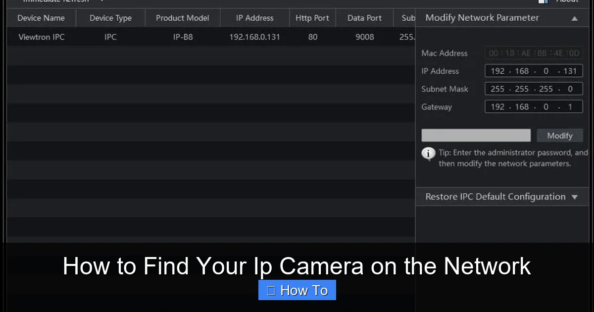 How to Find Your Ip Camera on the Network