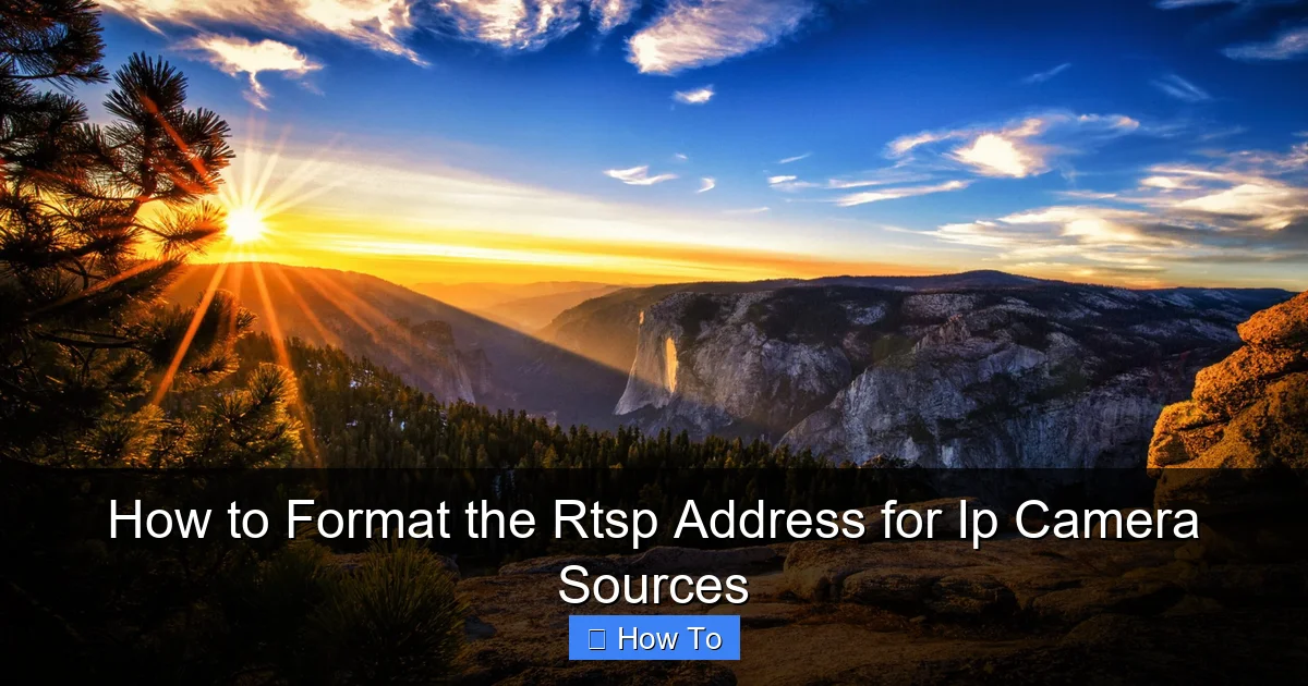 How to Format the Rtsp Address for Ip Camera Sources