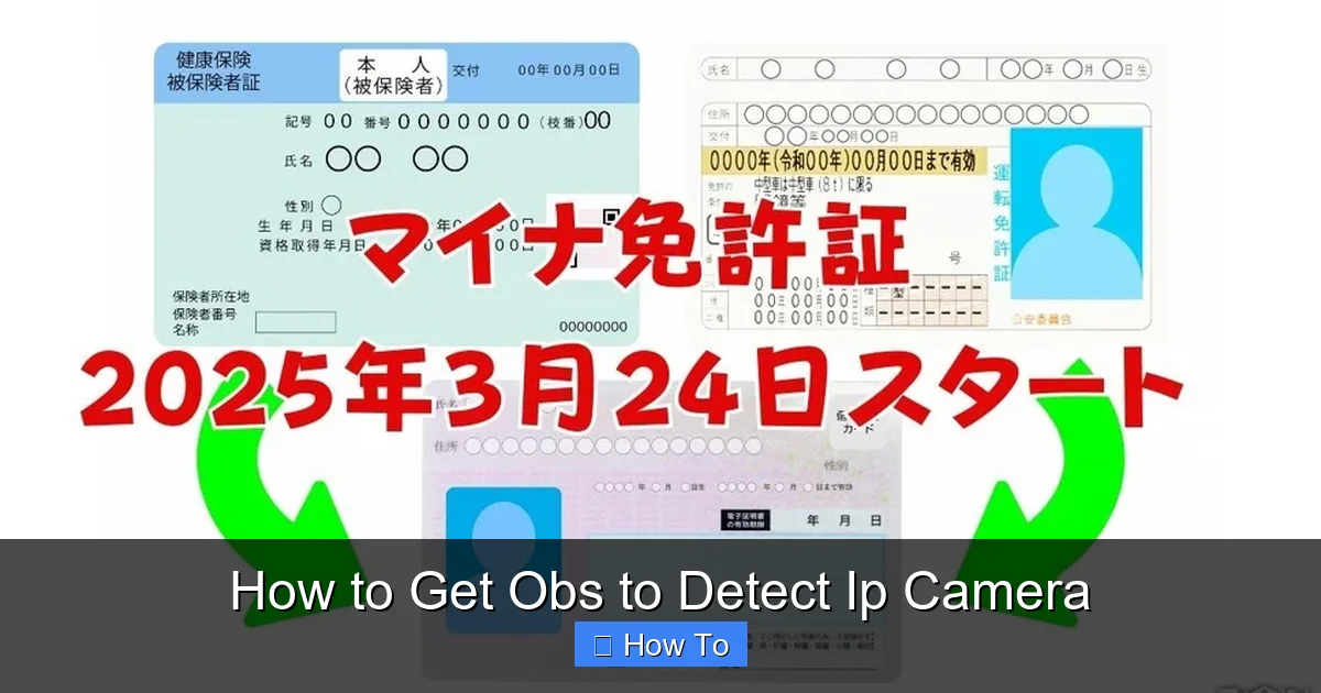 How to Get Obs to Detect Ip Camera