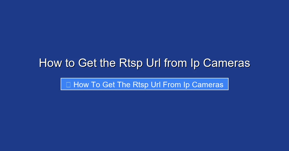 How to Get the Rtsp Url from Ip Cameras