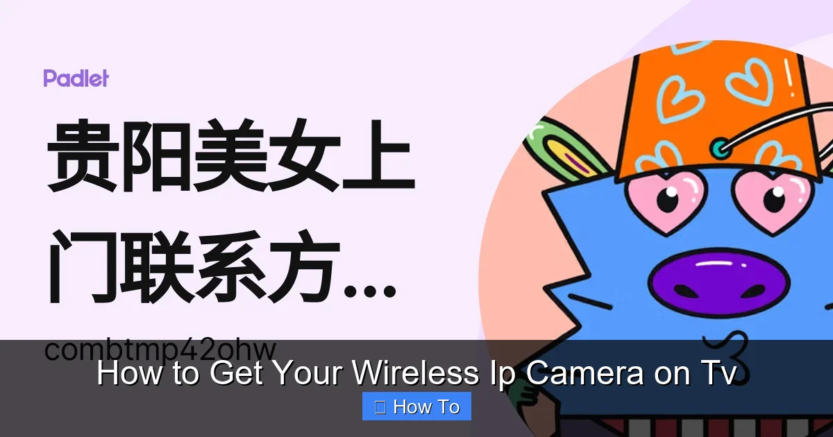 How to Get Your Wireless Ip Camera on Tv