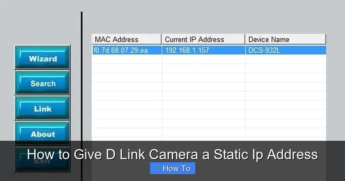 How to Give D Link Camera a Static Ip Address
